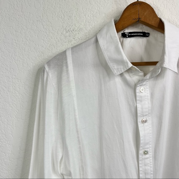 T by Alexander Wang Mixed Media Button Down Shirt